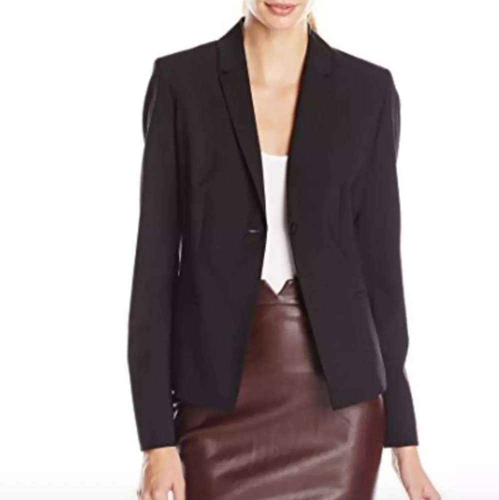 ELIE TAHARI Alma One Button Black Blazer Jacket 2
